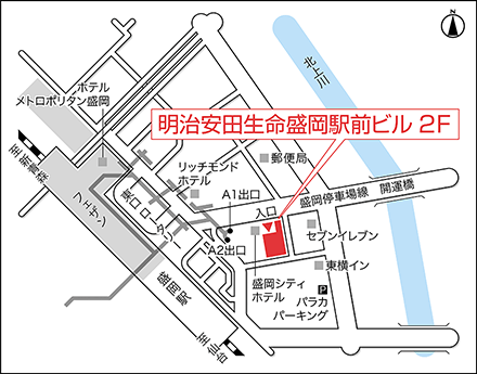 アートネイチャー レディース盛岡サロン 地図画像