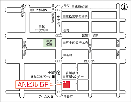 アートネイチャー レディース高松サロン 地図画像