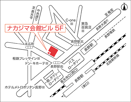 アートネイチャー レディース長野サロン 地図画像