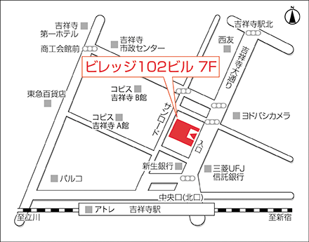 アートネイチャー レディース吉祥寺サロン 地図画像