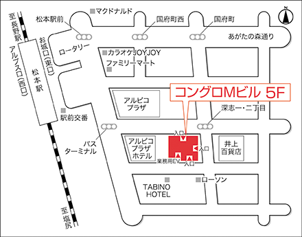 アートネイチャー レディース松本サロン 地図画像