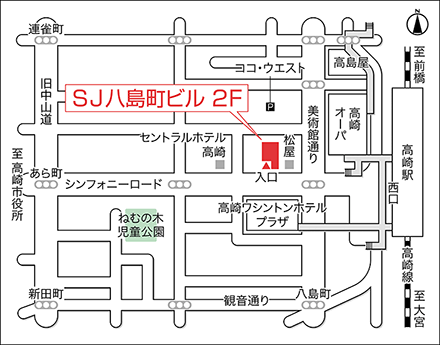 アートネイチャー レディース高崎サロン 地図画像